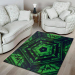 Dark Green Kaleidoscope Print Area Rug