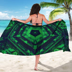 Dark Green Kaleidoscope Print Beach Sarong Wrap