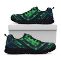 Dark Green Kaleidoscope Print Black Running Shoes