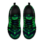 Dark Green Kaleidoscope Print Black Sneakers