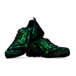 Dark Green Kaleidoscope Print Black Sneakers