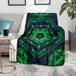 Dark Green Kaleidoscope Print Blanket