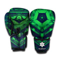 Dark Green Kaleidoscope Print Boxing Gloves