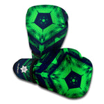 Dark Green Kaleidoscope Print Boxing Gloves