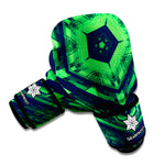 Dark Green Kaleidoscope Print Boxing Gloves