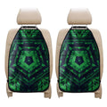 Dark Green Kaleidoscope Print Car Seat Organizers