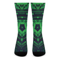 Dark Green Kaleidoscope Print Crew Socks
