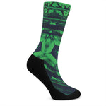 Dark Green Kaleidoscope Print Crew Socks