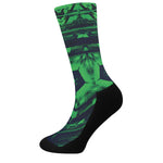 Dark Green Kaleidoscope Print Crew Socks