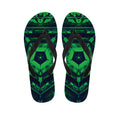 Dark Green Kaleidoscope Print Flip Flops