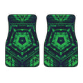 Dark Green Kaleidoscope Print Front Car Floor Mats
