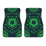 Dark Green Kaleidoscope Print Front Car Floor Mats