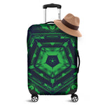 Dark Green Kaleidoscope Print Luggage Cover