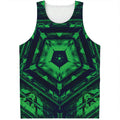 Dark Green Kaleidoscope Print Men's Tank Top