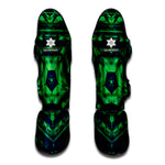 Dark Green Kaleidoscope Print Muay Thai Shin Guard