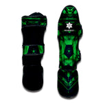 Dark Green Kaleidoscope Print Muay Thai Shin Guard
