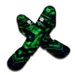 Dark Green Kaleidoscope Print Muay Thai Shin Guard