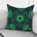 Dark Green Kaleidoscope Print Pillow Cover