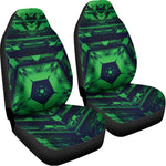 Dark Green Kaleidoscope Print Universal Fit Car Seat Covers