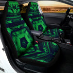 Dark Green Kaleidoscope Print Universal Fit Car Seat Covers