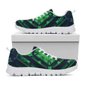 Dark Green Kaleidoscope Print White Running Shoes