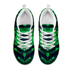 Dark Green Kaleidoscope Print White Sneakers