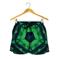Dark Green Kaleidoscope Print Women's Shorts