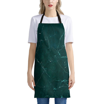 Dark Green Marble Print Apron