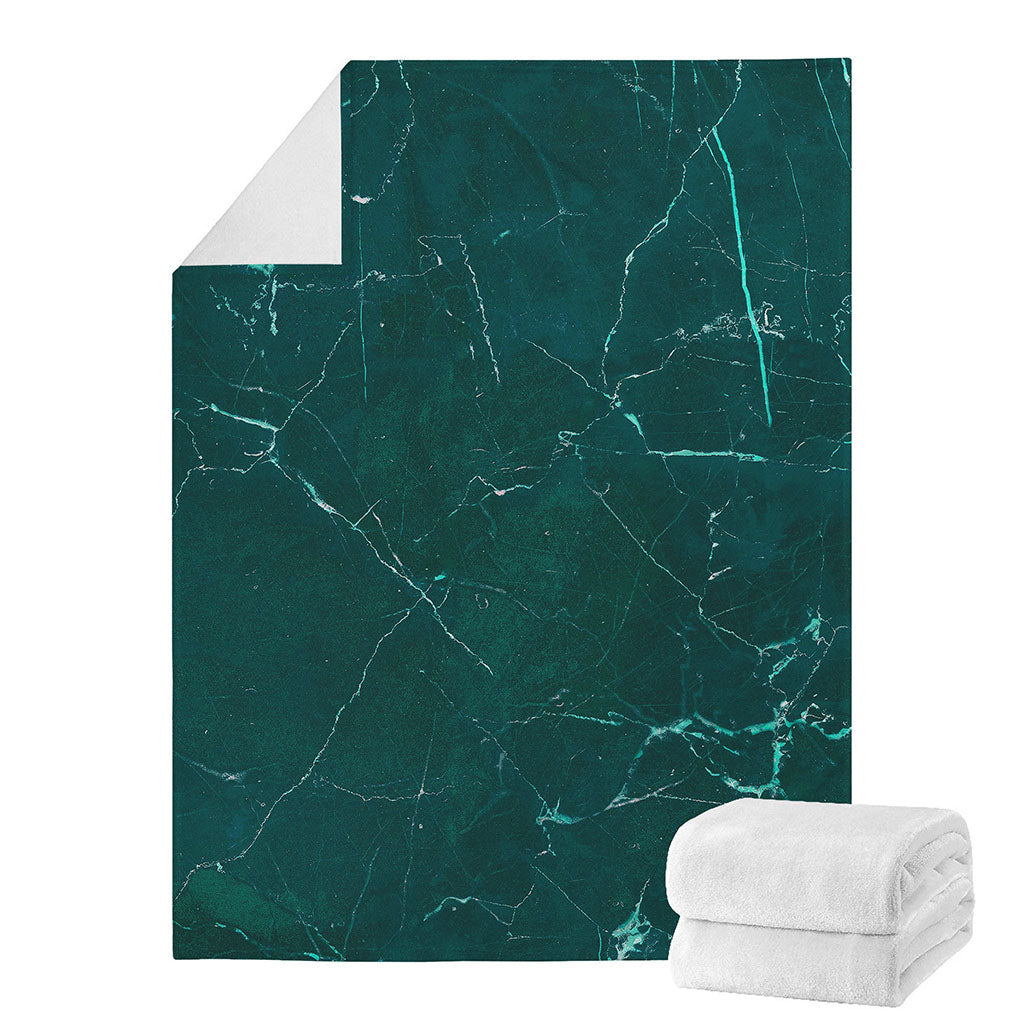 Dark Green Marble Print Blanket