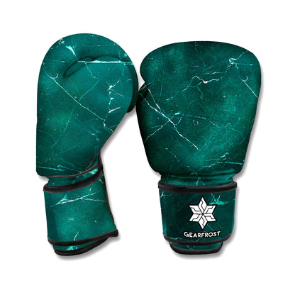 Dark Green Marble Print Boxing Gloves