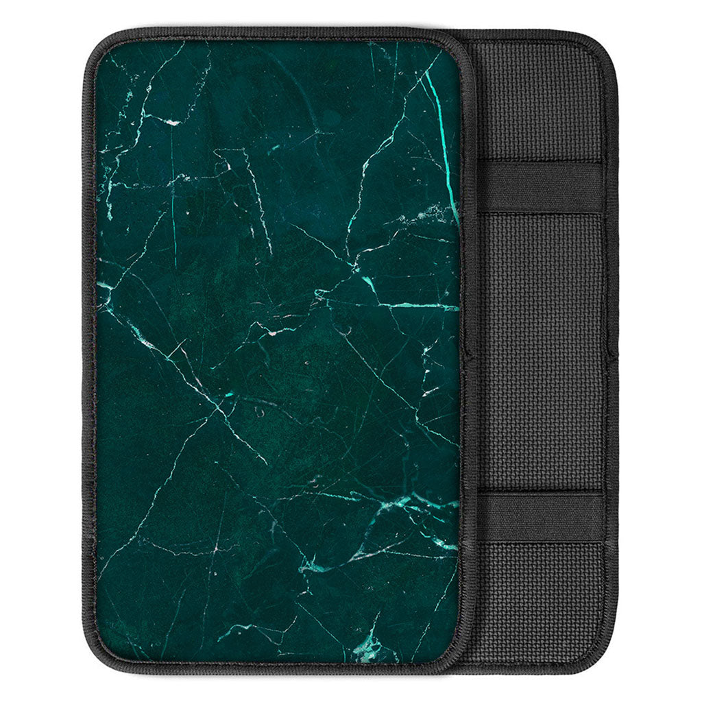 Dark Green Marble Print Car Center Console Cover
