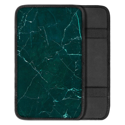 Dark Green Marble Print Car Center Console Cover