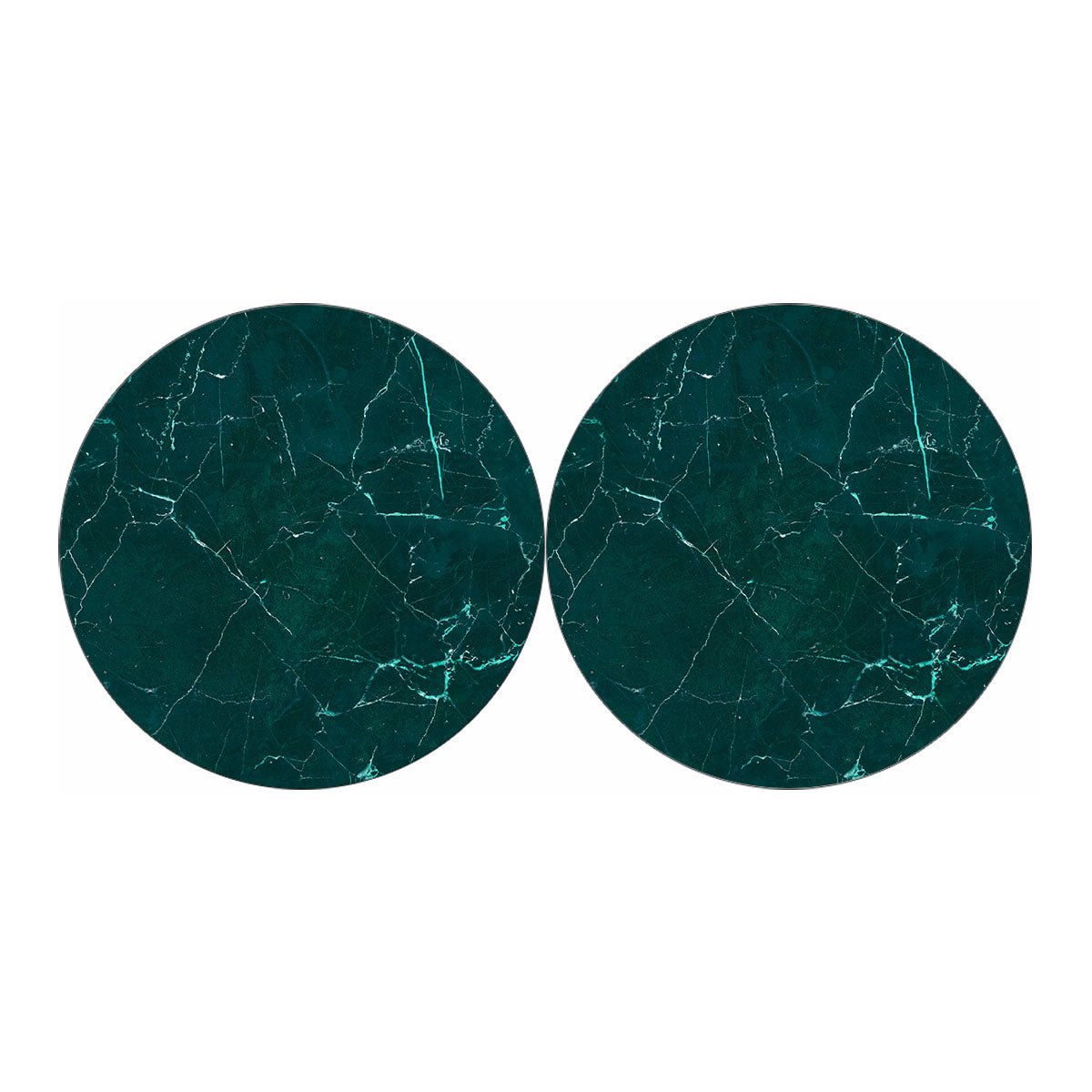 Dark Green Marble Print Car Coasters