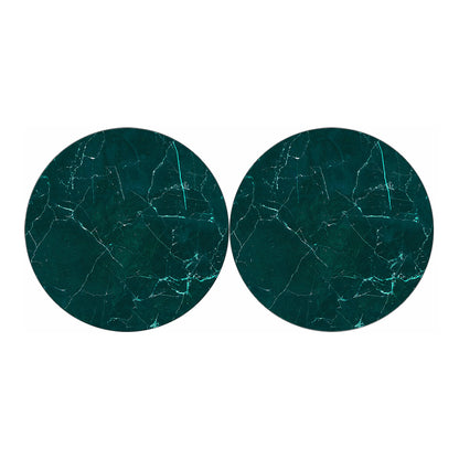 Dark Green Marble Print Car Coasters