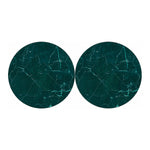 Dark Green Marble Print Car Coasters
