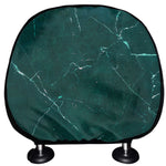 Dark Green Marble Print Car Headrest Covers