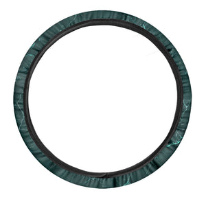 Dark Green Marble Print Car Steering Wheel Cover