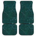 Dark Green Marble Print Front and Back Car Floor Mats