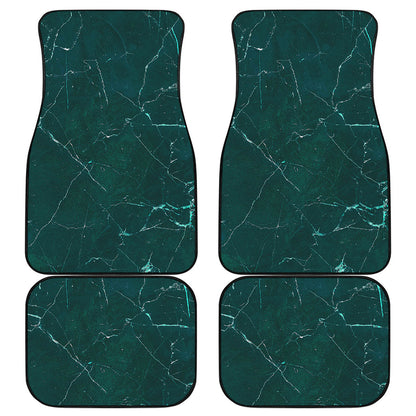 Dark Green Marble Print Front and Back Car Floor Mats