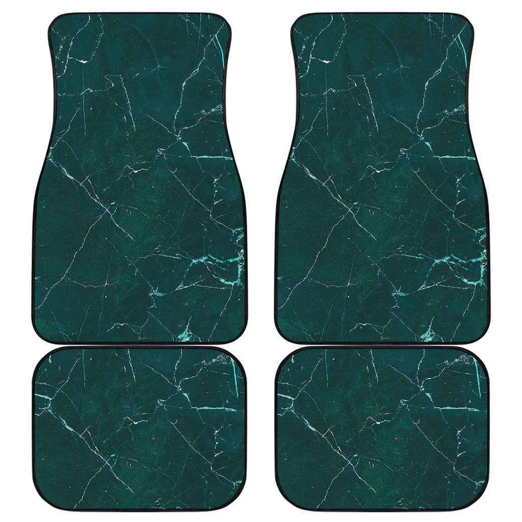 Dark Green Marble Print Front and Back Car Floor Mats