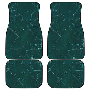 Dark Green Marble Print Front and Back Car Floor Mats