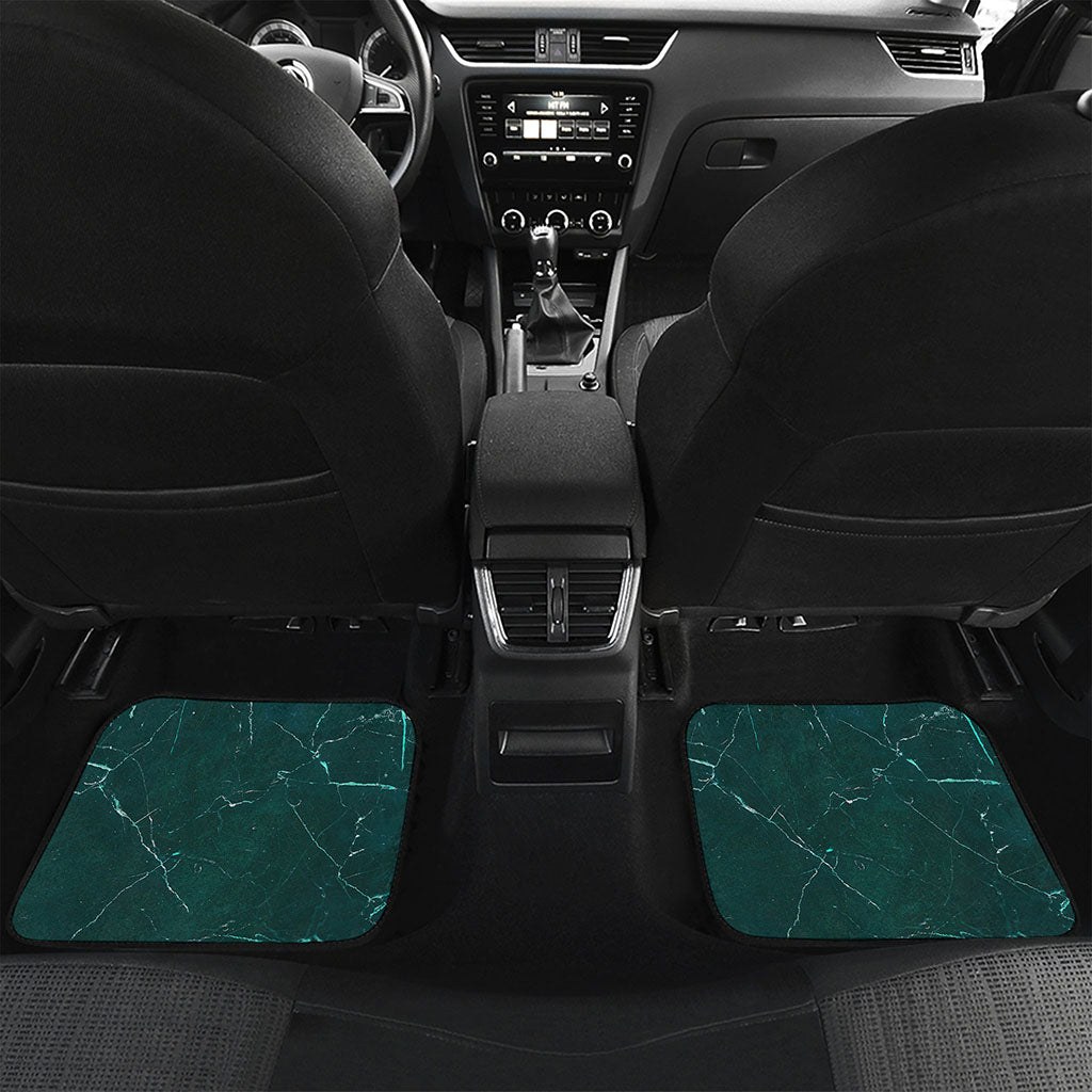 Dark Green Marble Print Front and Back Car Floor Mats