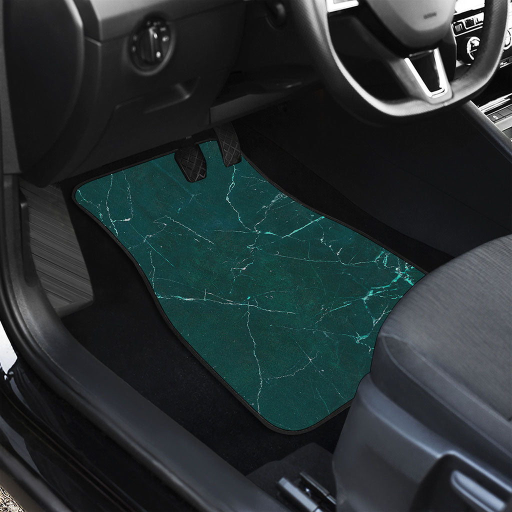 Dark Green Marble Print Front and Back Car Floor Mats