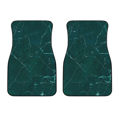 Dark Green Marble Print Front Car Floor Mats