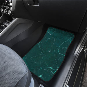 Dark Green Marble Print Front Car Floor Mats