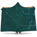Dark Green Marble Print Hooded Blanket