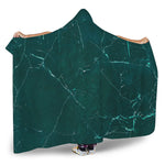 Dark Green Marble Print Hooded Blanket