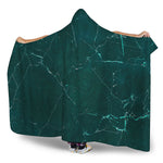 Dark Green Marble Print Hooded Blanket