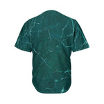 Dark Green Marble Print Men's Baseball Jersey