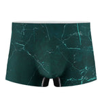 Dark Green Marble Print Men's Boxer Briefs